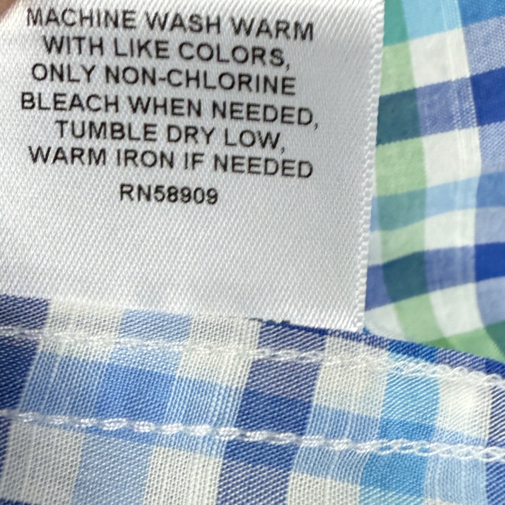 Daniel Cremieux Short Sleeve 38 Classic Button Down | Blue Plaid | Men’s- Medium - Picture 7 of 11